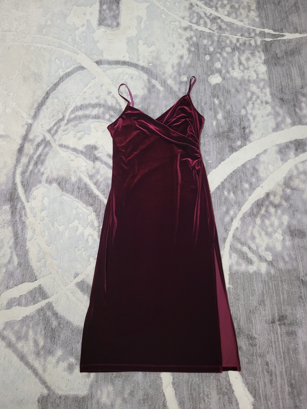 Ricki's Deep Burgundy Velvet Midi Slip Dress Size M/L